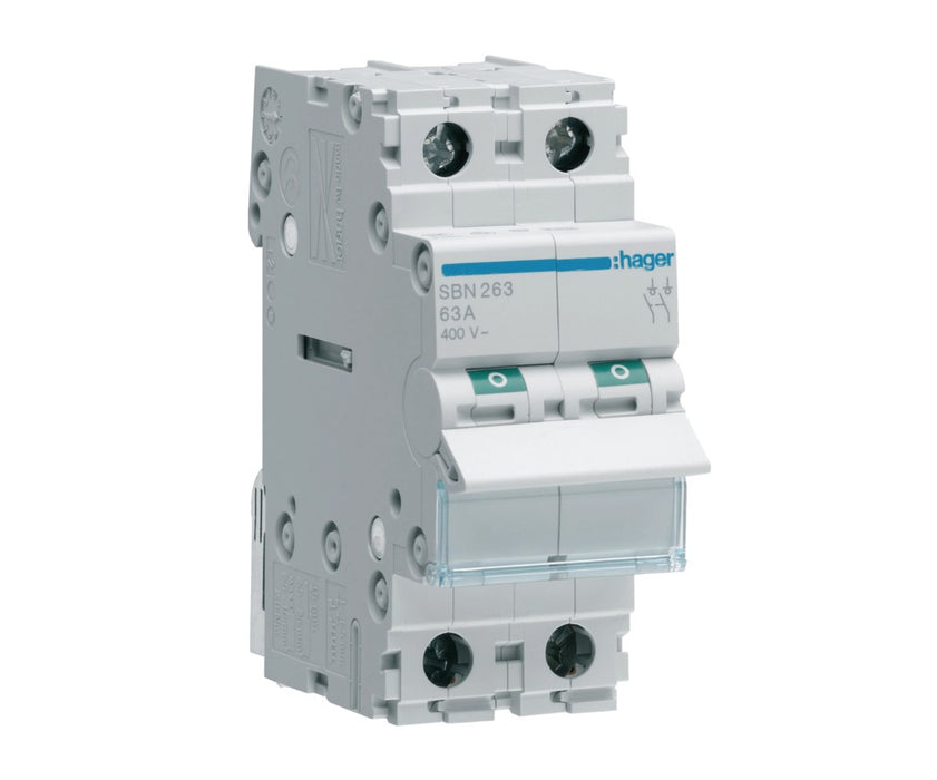 HAGER Interrupteur bipolaire 2x63A SBN263