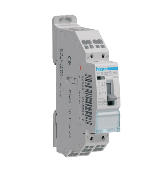 HAGER Contacteur jour/nuit 20A 2F 230V ETS221B