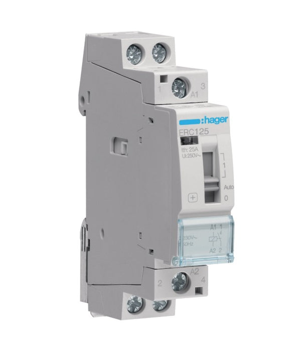 Contacteur à commande manuelle 25A 1F 230V Hager ERC125