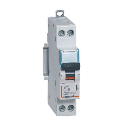 Disjoncteur DNX³ 16A - Ph+N courbe C 4.5kA 230V à vis - Legrand 406774