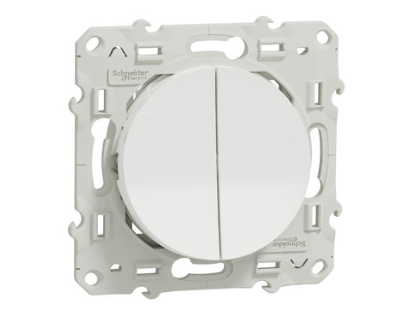 Va-et-vient poussoir Blanc, 10 A Odace Schneider Electric S520285