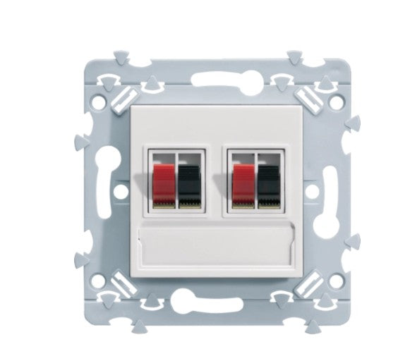 HAGER Essensya prise haut-parleur double WE291