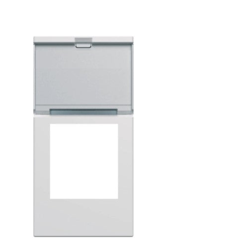 Hager Enjoliveur prise RJ45 gallery avec porte-étiquette 1 module pure WXD205B