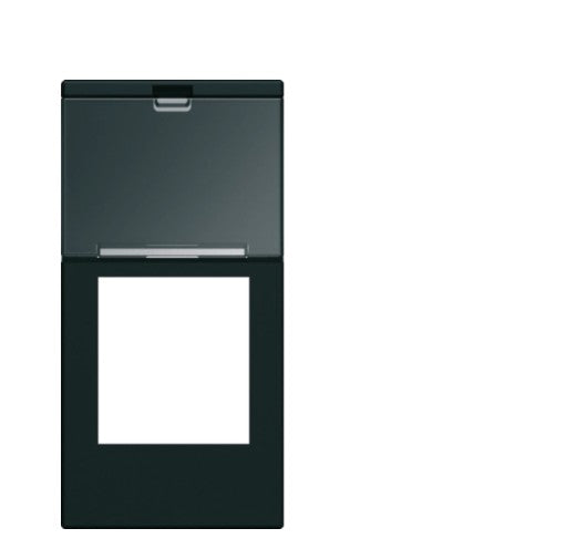 Enjoliveur prise RJ45 gallery avec porte-étiquette 1 module night Hager WXD205N