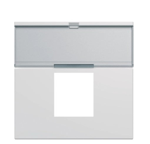 Hager Enjoliveur prise RJ45 gallery avec porte-étiquette 2 modules pure WXD206B