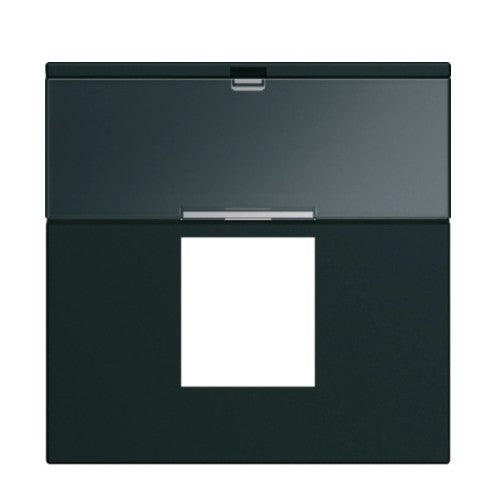Enjoliveur prise RJ45 gallery avec porte-étiquette 2 modules night Hager WXD206N