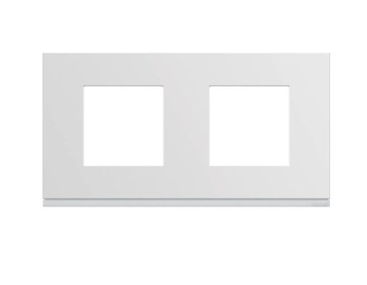 Hager Plaque gallery plastique injecté 2 postes horizontale 71mm pure WXP0012