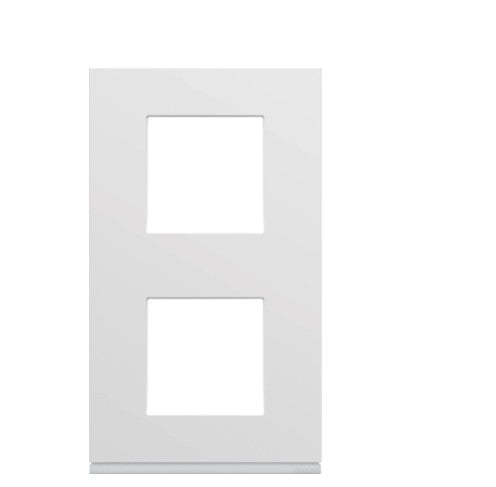 Plaque gallery plastique injecté 2 postes verticale 71mm pure Hager WXP0042