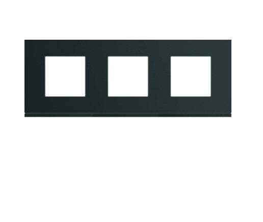Plaque gallery plastique peint 3 postes horizontale 71mm night Hager WXP0213