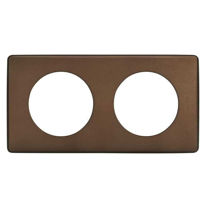 Céliane plaque Métal 2 postes Alu Chocolat Legrand 066792