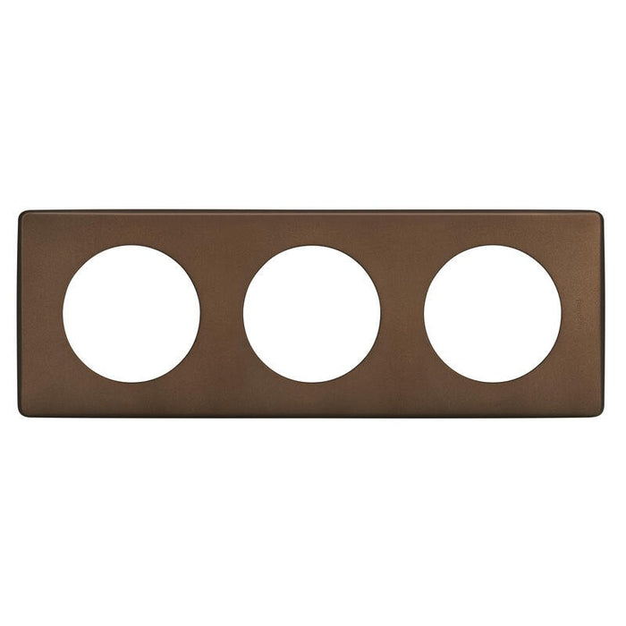 Céliane plaque Métal 3 postes Alu Chocolat Legrand 066793