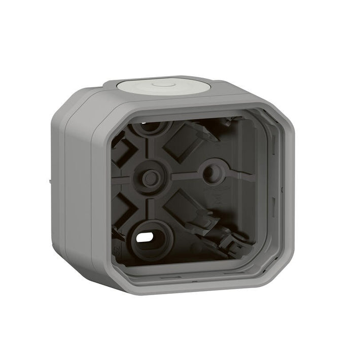 Boîtier saillie 1 poste étanche Plexo - gris 2 embouts à membrane et 1 entrée - Legrand 069651L