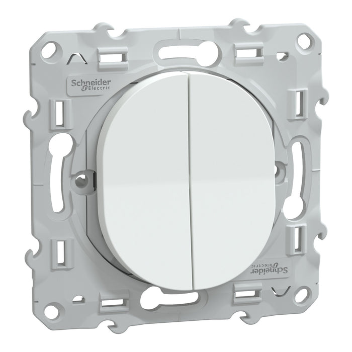 Schneider Ovalis interrupteur double va et vient blanc - S320214