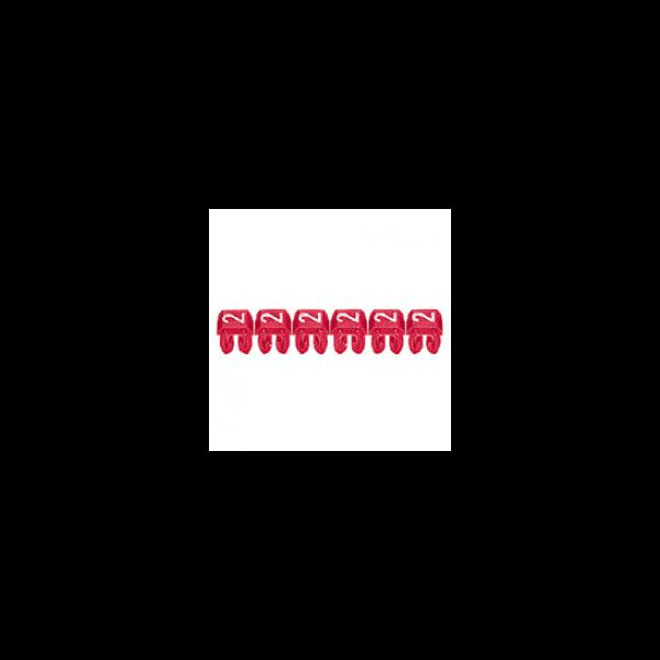 Repère CAB 3 pour filerie 1,5 à 2,5 mm² chiffre 2 rouge 038222