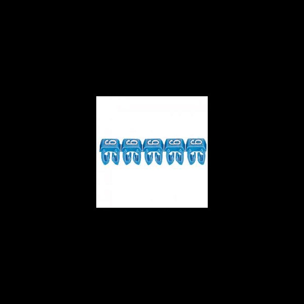Repère CAB 3 pour filerie 1,5 à 2,5 mm² chiffre 6 bleu 038226