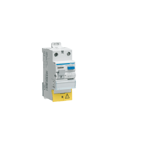 Interrupteur différentiel 2P 40A 30mA type AC à bornes décalées HAGER CDC140F