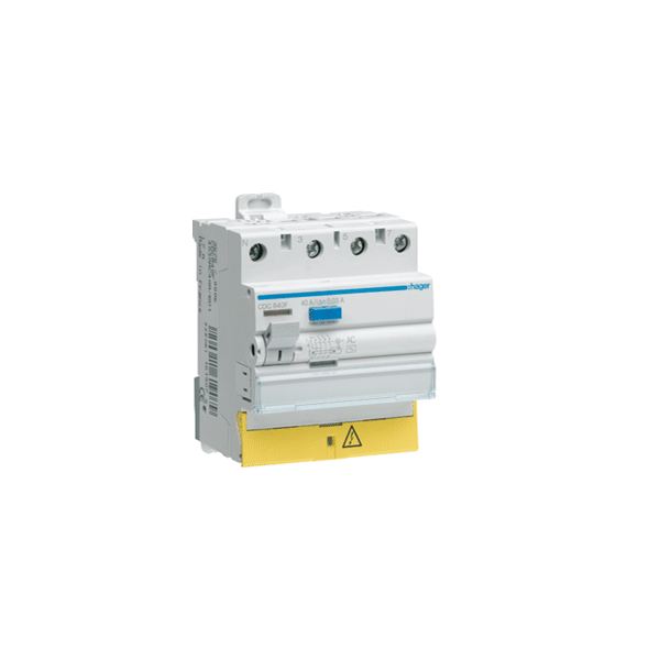 Interrupteur différentiel 4P 63A 300mA type AC à bornes décalées HAGER CFC863F