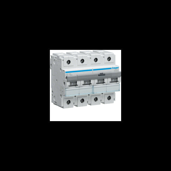 Disjoncteur 4P 15kA courbe C 80A 6 modules HAGER HMC480