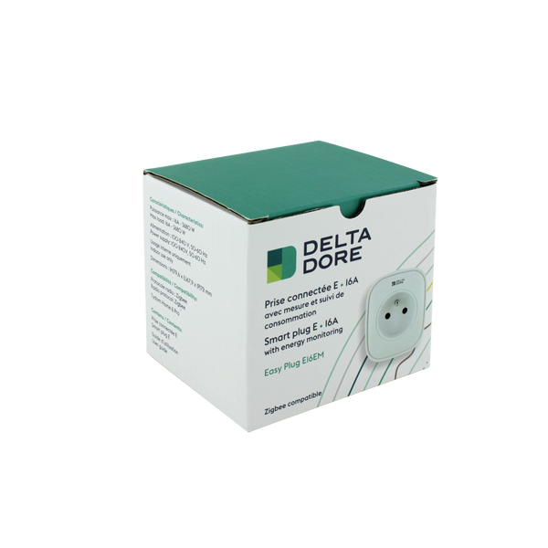 Prise connectée Zigbee blanc - Easy Plug avec mesure de la consommation - Delta Dore