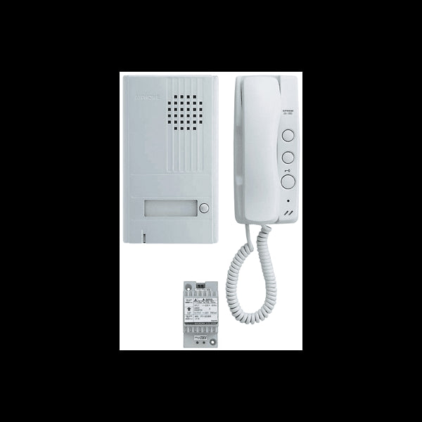 Kit interphone portier audio 2 fils complet - platine saillie façade alu - Aiphone DA1AS