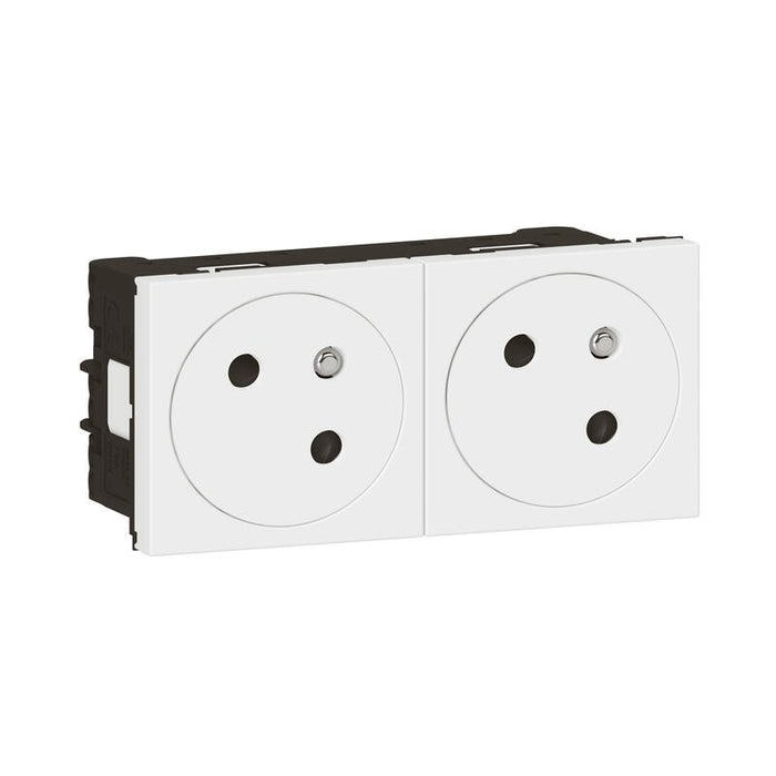Prise multi supports programme Mosaic 2x2P+T à 45° 4 modules Blanc LEGRAND 077142L