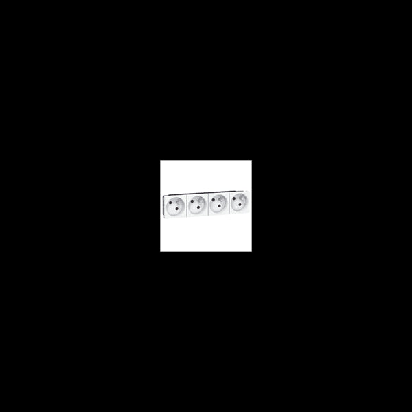 Prise multi supports programme Mosaic 4x2P+T à 45° 8 modules Blanc LEGRAND 077144L