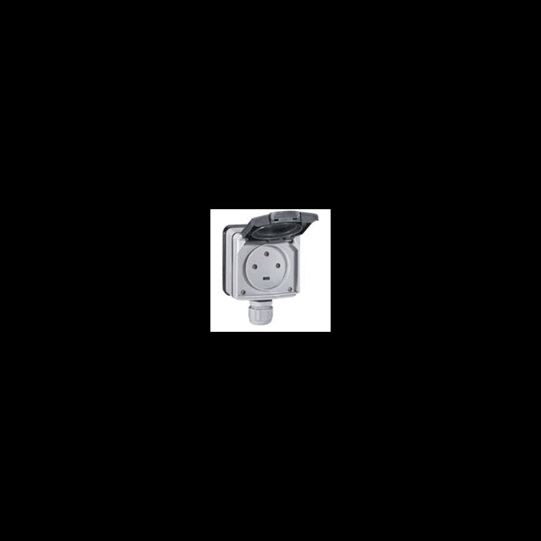 Prise à volet 3P+T 20A Plexo Gris LEGRAND 090456