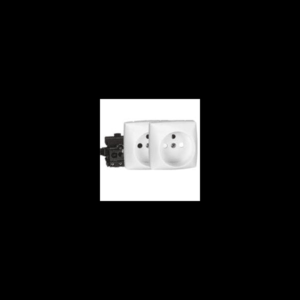 Double prise 2P+T précâblée appareillage saillie composable Blanc LEGRAND 086178