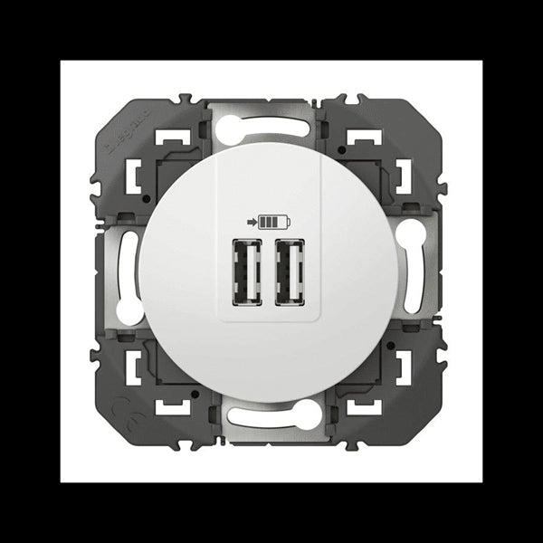 Legrand Dooxie chargeur USB double typeA finition blanc 2.4A 600343