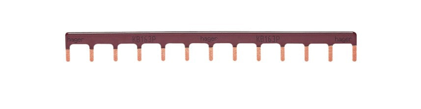 HAGER Peigne phase marron 1P 63A 10mm² 13 modules KB163P