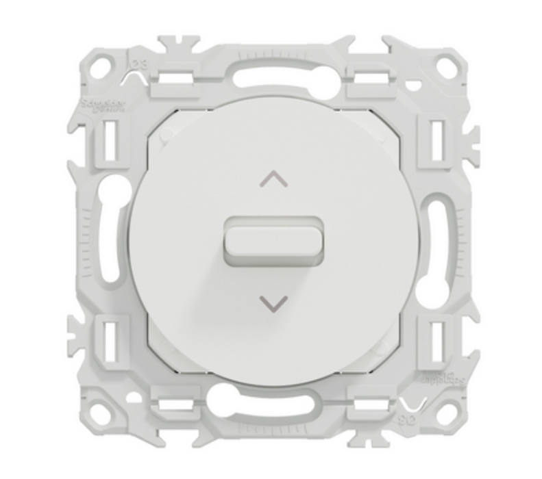 Odace - interrupteur ou poussoir volet roulant 3 positions à levier - blanc craie - Schneider Electric S920208