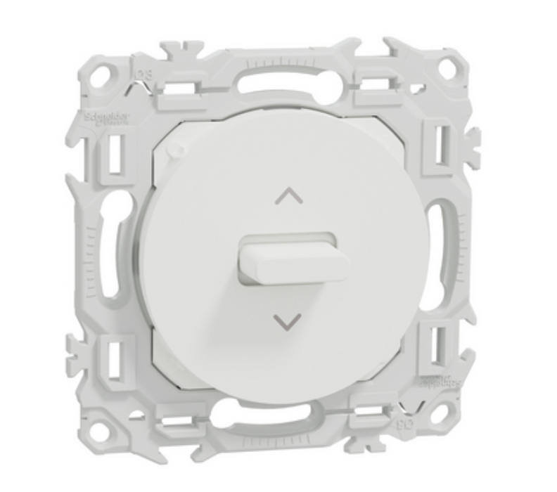 Odace - interrupteur ou poussoir volet roulant 3 positions à levier - blanc craie - Schneider Electric S920208