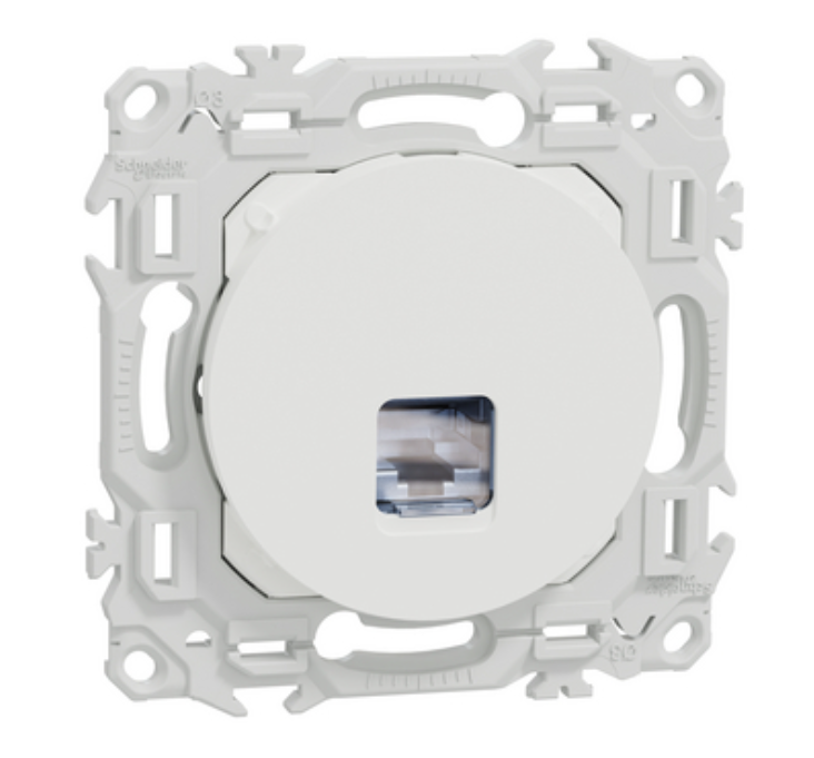 Odace - prise RJ45 - Cat6A STP grade 3TV - blanc craie - Schneider Electric S920477