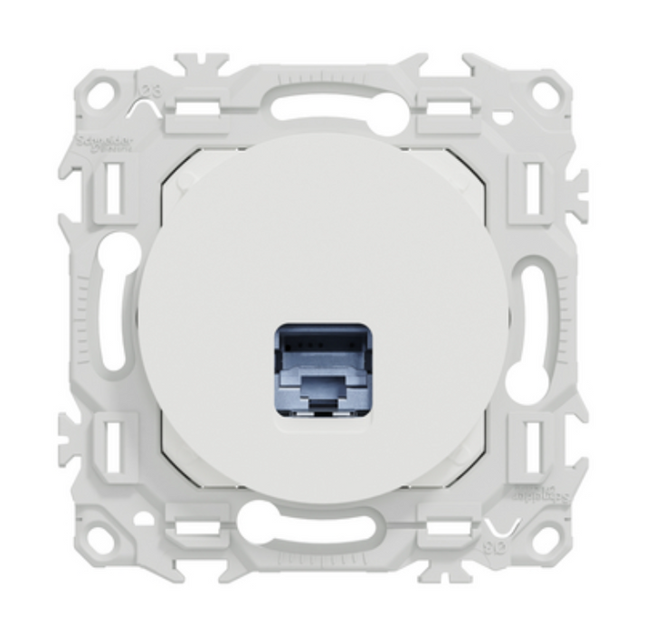 Odace - prise RJ45 - Cat6A STP grade 3TV - blanc craie - Schneider Electric S920477