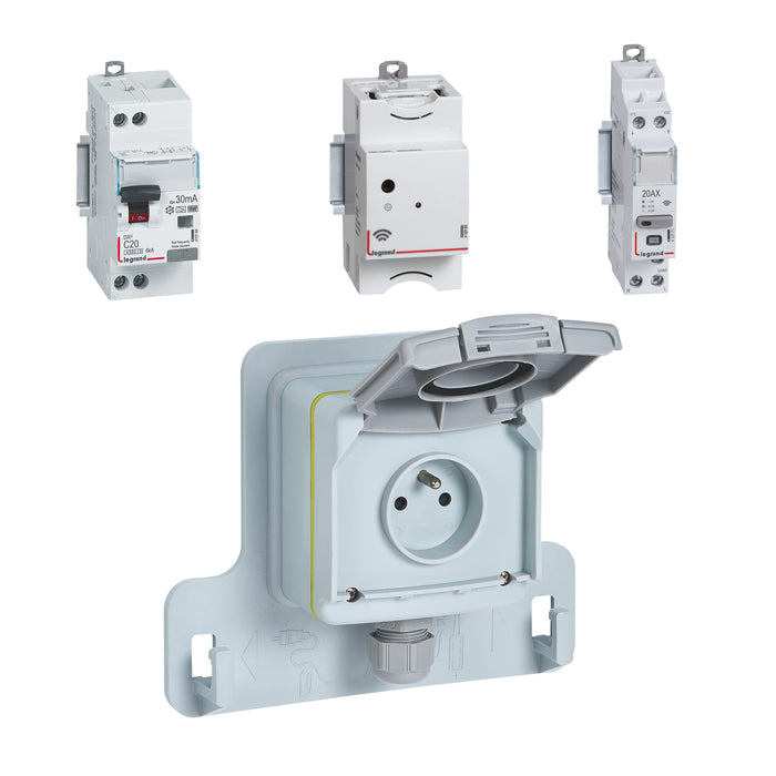 Prêt à poser Green'up Access connecté - prise pour véhicule électrique avec module Control - Legrand 090487