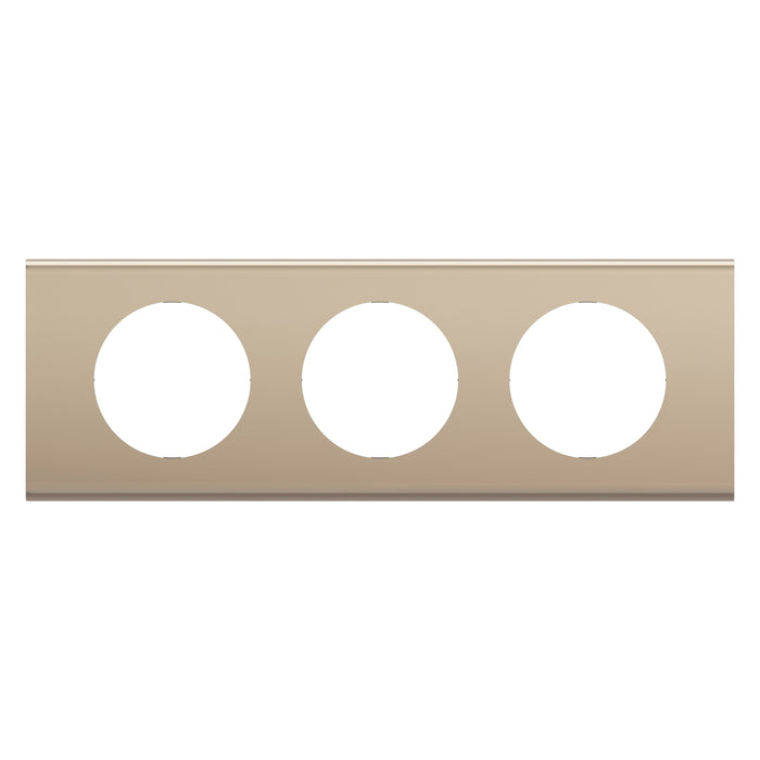 Plaque de finition Céliane 3 postes - Nickel Satiné - LEGRAND CP2103