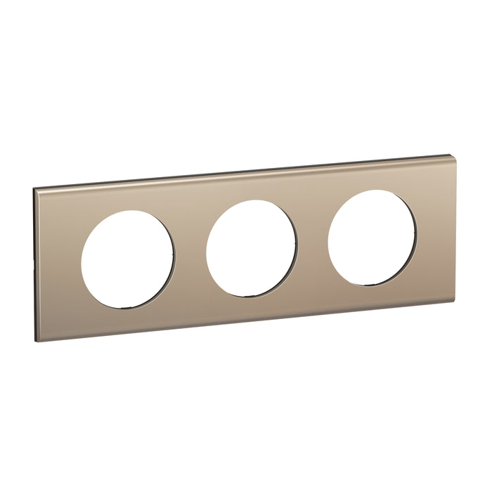 Plaque de finition Céliane 3 postes - Nickel Satiné - LEGRAND CP2103