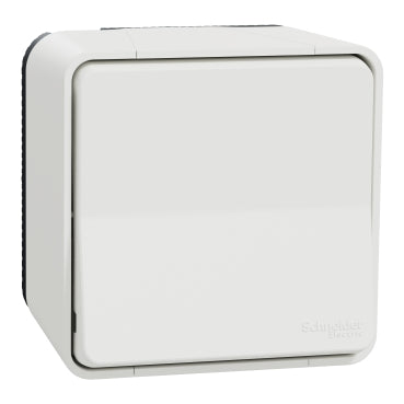 Mureva Styl Bouton Poussoir complet saillie blanc - IP55 IK08 - connexion auto - MUR39026 Schneider Electric
