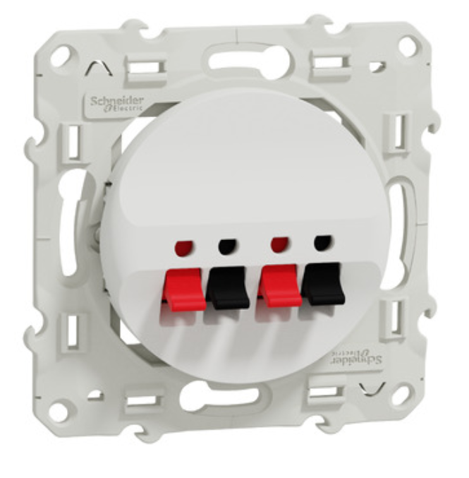 Prise Odace haut-parleurs Blanc, 2 sorties Schneider Electric S520488