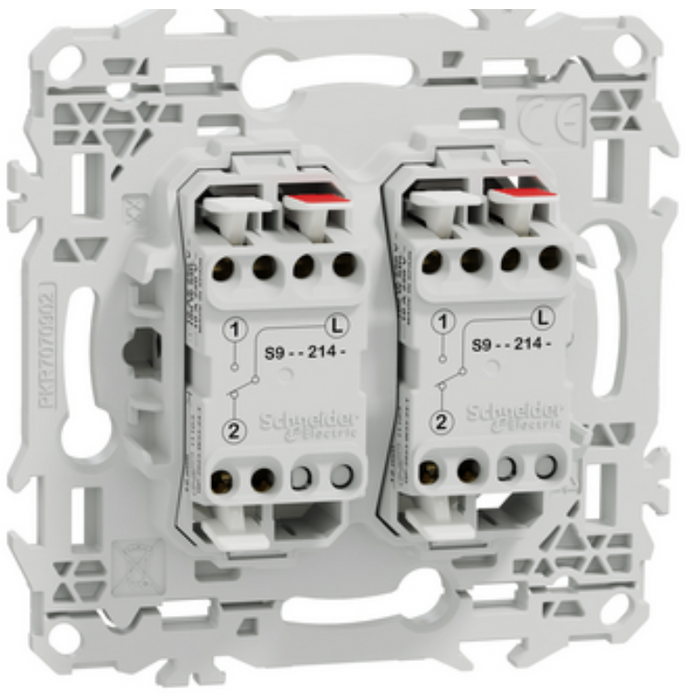 Schneider Odace - interrupteur double va et vient - bouton poussoir blanc - S920214