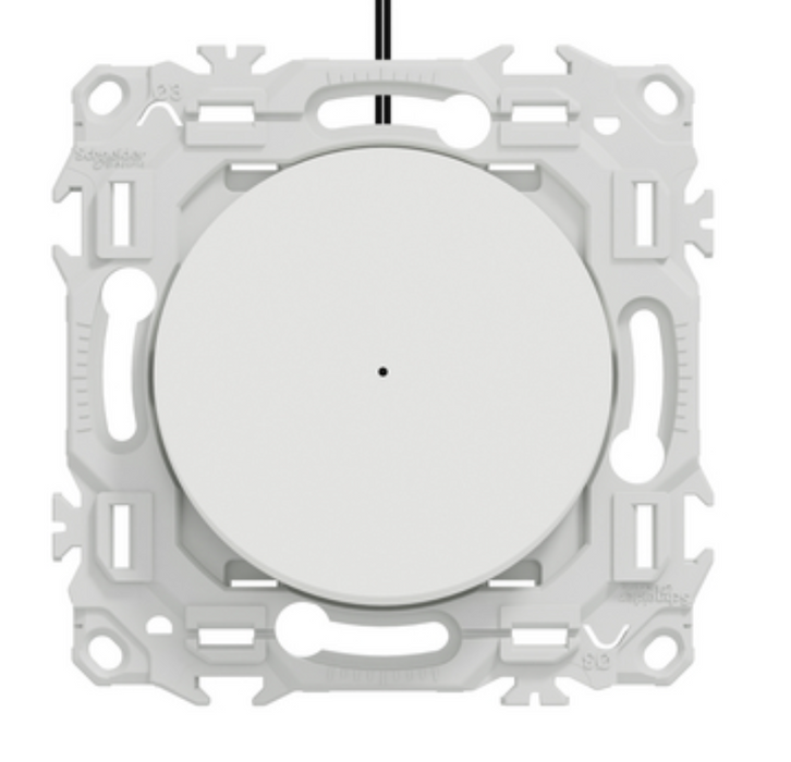 Schneider Odace - interrupteur va et vient - bouton poussoir blanc à voyant lumineux vert - S920263