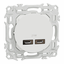 Odace - chargeur double USB type C+C - 21W Power Delivery - blanc craie - Schneider Electric S920401