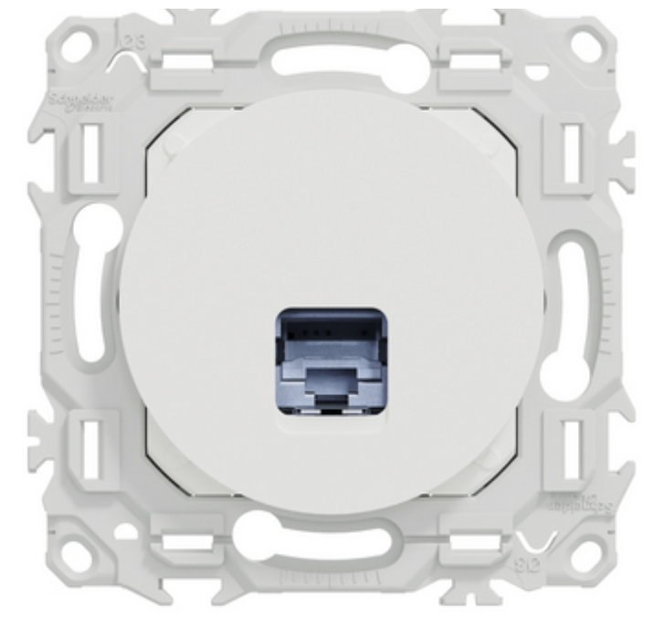 Schneider Odace - prise internet RJ45 blanc - grade 2TV grade 3TV - catégorie 6 STP - S920476