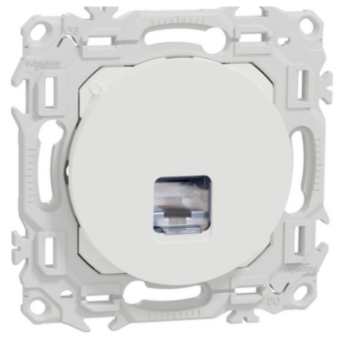 Schneider Odace - prise internet RJ45 blanc - grade 2TV grade 3TV - catégorie 6 STP - S920476
