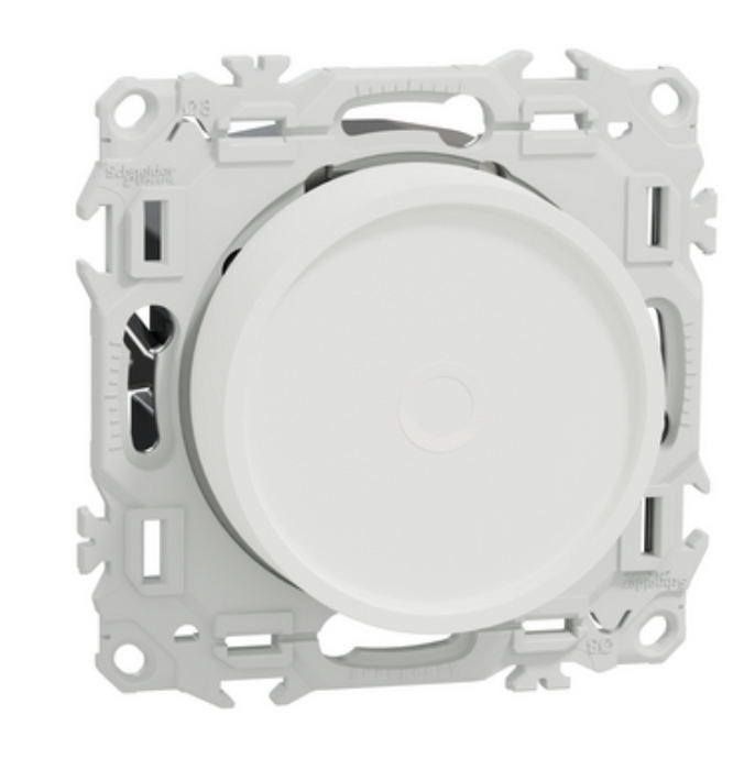 Odace - variateur de lumière universel 2 ou 3 fils - rotatif - blanc craie - Schneider Electric S920519