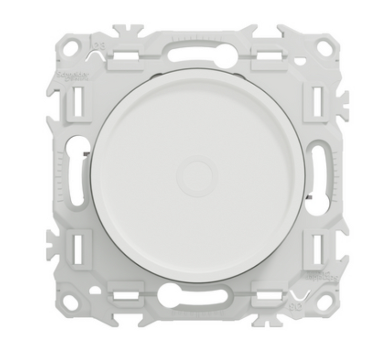 Odace - variateur de lumière universel 2 ou 3 fils - rotatif - blanc craie - Schneider Electric S920519