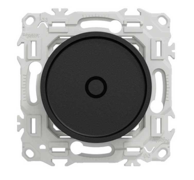 Schneider Wiser Odace - variateur rotatif led connecté Zigbee noir - 2 ou 3 fils - S940513