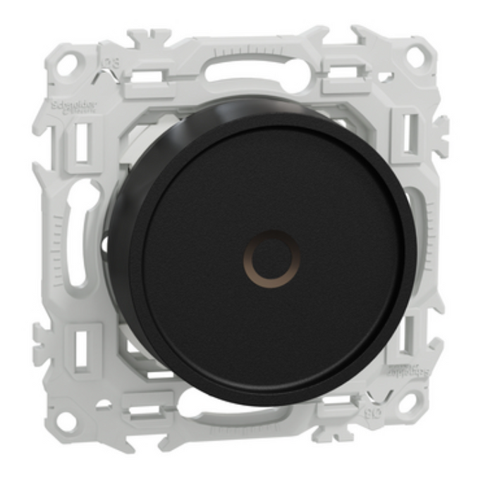 Schneider Wiser Odace - variateur rotatif led connecté Zigbee noir - 2 ou 3 fils - S940513