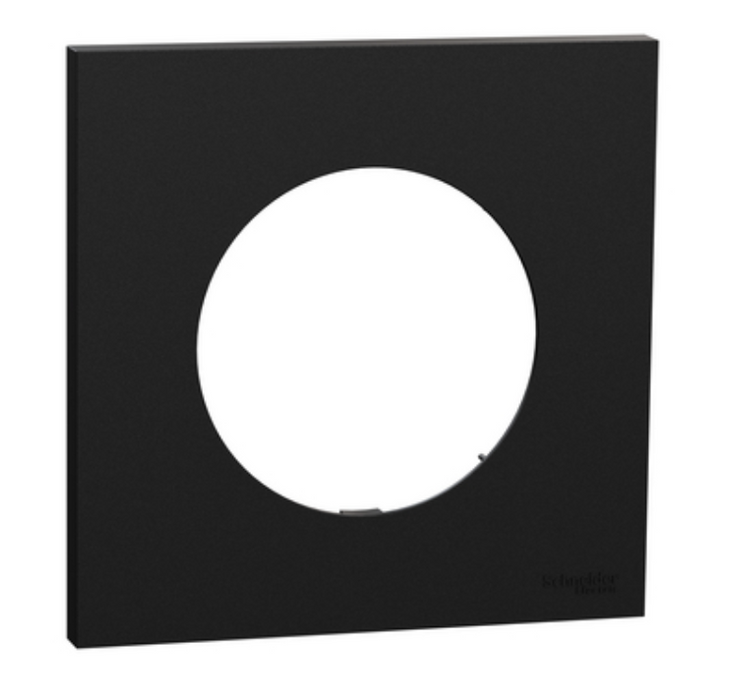 Schneider Odace plaque simple noir - 1 poste - S940702