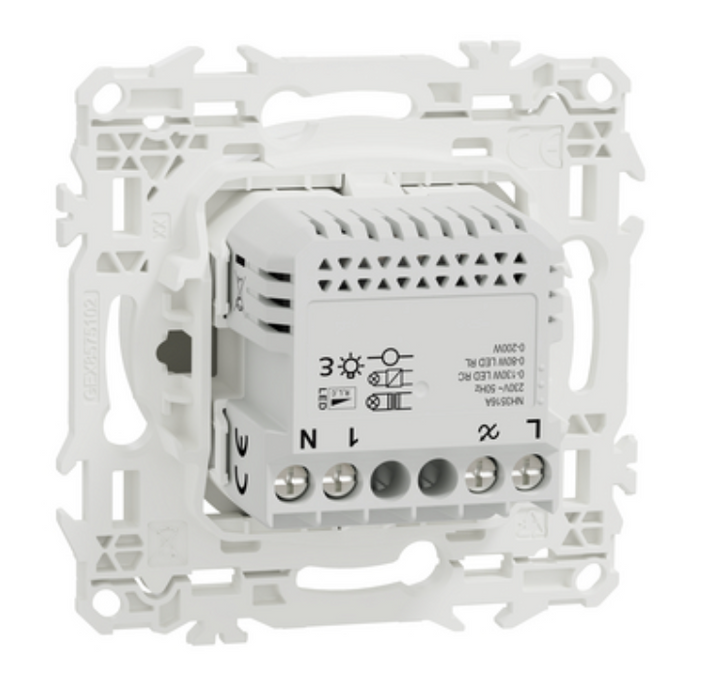 Schneider Wiser Odace - variateur rotatif led connecté Zigbee blanc - 2 ou 3 fils S920513